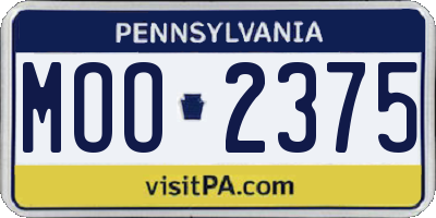 PA license plate MOO2375