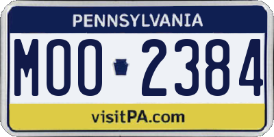 PA license plate MOO2384