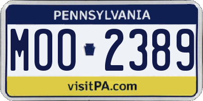 PA license plate MOO2389