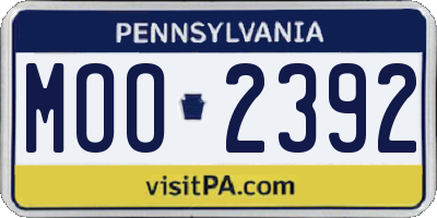 PA license plate MOO2392