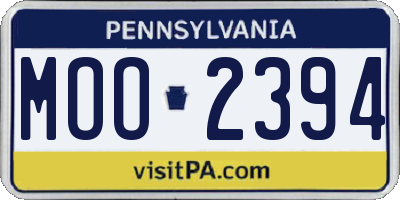 PA license plate MOO2394
