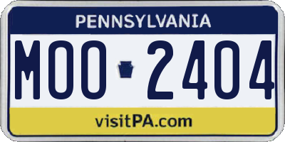 PA license plate MOO2404