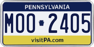 PA license plate MOO2405