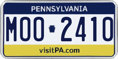 PA license plate MOO2410