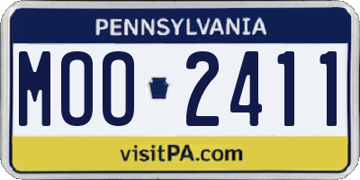 PA license plate MOO2411