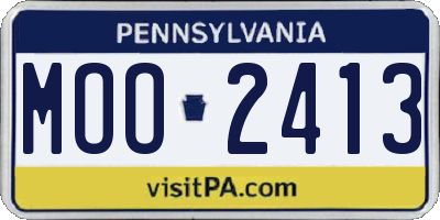 PA license plate MOO2413