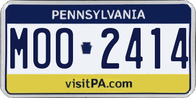 PA license plate MOO2414
