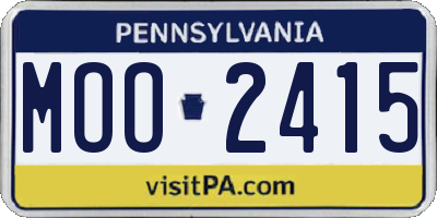 PA license plate MOO2415