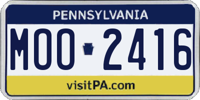 PA license plate MOO2416