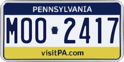 PA license plate MOO2417