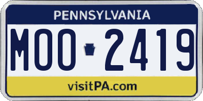PA license plate MOO2419