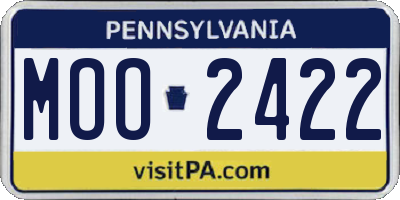 PA license plate MOO2422