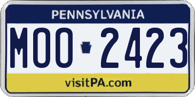 PA license plate MOO2423