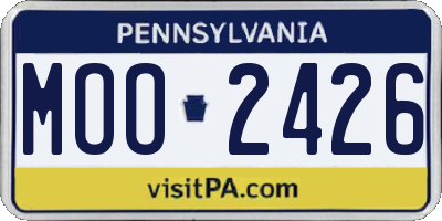PA license plate MOO2426