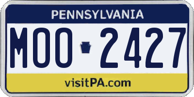 PA license plate MOO2427