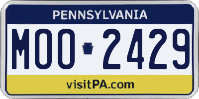 PA license plate MOO2429