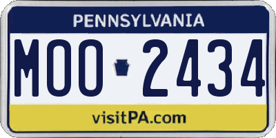 PA license plate MOO2434