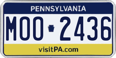 PA license plate MOO2436