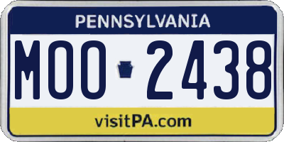 PA license plate MOO2438