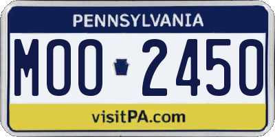PA license plate MOO2450