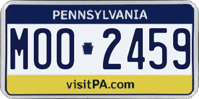 PA license plate MOO2459