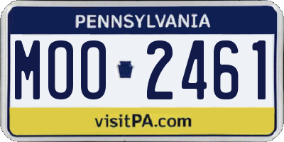 PA license plate MOO2461