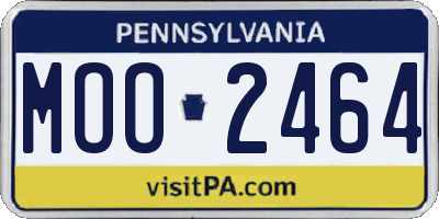 PA license plate MOO2464