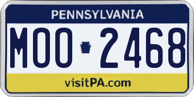 PA license plate MOO2468