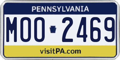 PA license plate MOO2469
