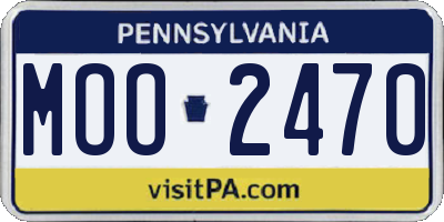 PA license plate MOO2470