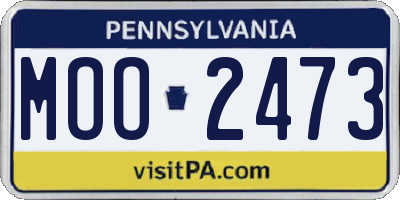 PA license plate MOO2473