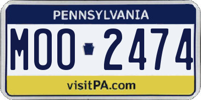 PA license plate MOO2474