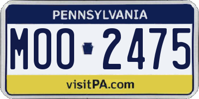 PA license plate MOO2475