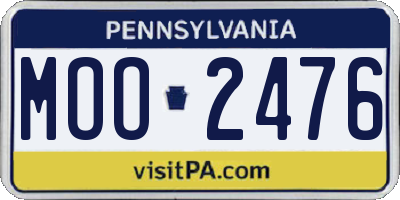PA license plate MOO2476