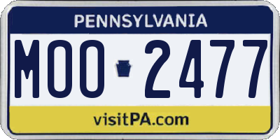 PA license plate MOO2477