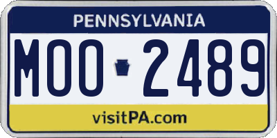 PA license plate MOO2489