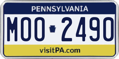 PA license plate MOO2490