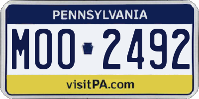 PA license plate MOO2492