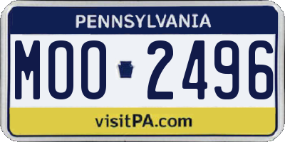 PA license plate MOO2496