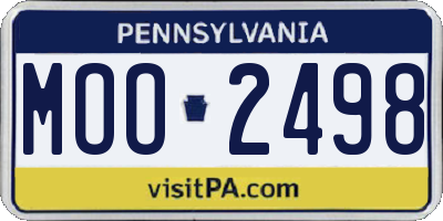 PA license plate MOO2498