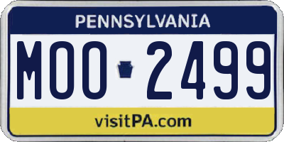PA license plate MOO2499
