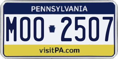 PA license plate MOO2507