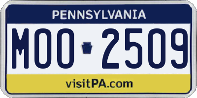 PA license plate MOO2509