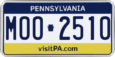 PA license plate MOO2510