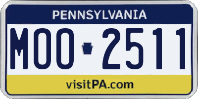 PA license plate MOO2511