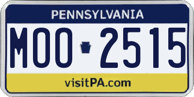 PA license plate MOO2515