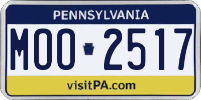 PA license plate MOO2517