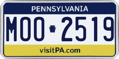 PA license plate MOO2519