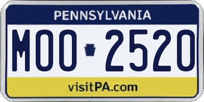 PA license plate MOO2520