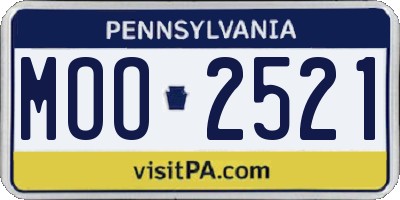PA license plate MOO2521
